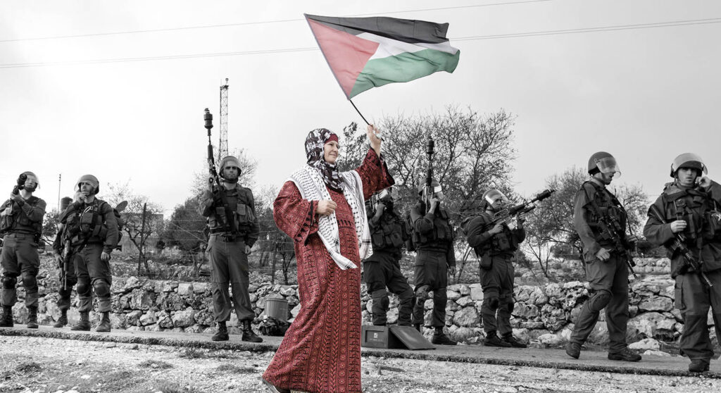 Mujer Palestina enfrenta la ocupación